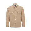 Hugo Boss Relaxed-fit Overshirt In Stretch Fabric With Press Studs In Beige