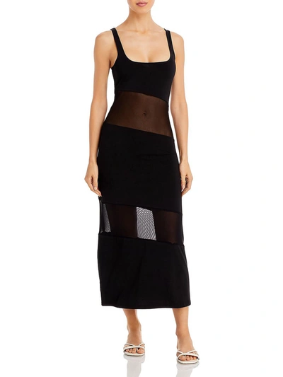 Solid & Striped Kimberly Womens Midi Mesh Slip Dress In Black