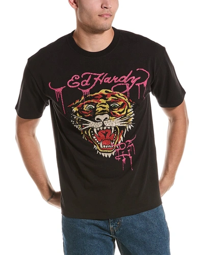 Ed Hardy Limited Edition Retro Tiger T-shirt In Black