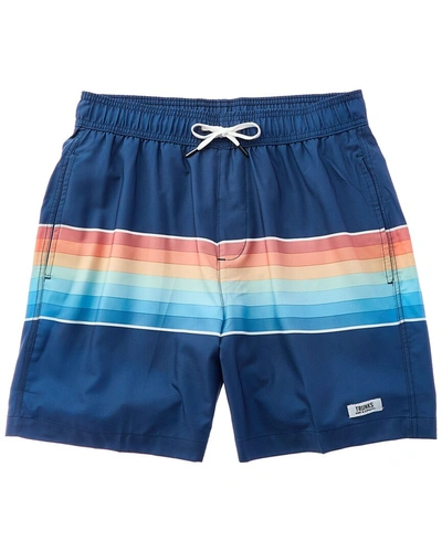 Trunks Surf & Swim Co. Stretch Elastic Comfort Lined Swim Short In Blue