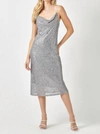 Mystree Sequin Slip Dress In Silver In Silver
