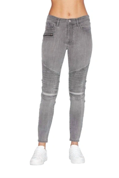 Etienne Marcel Women's High Rise Moto Skinny Jeans In Grey