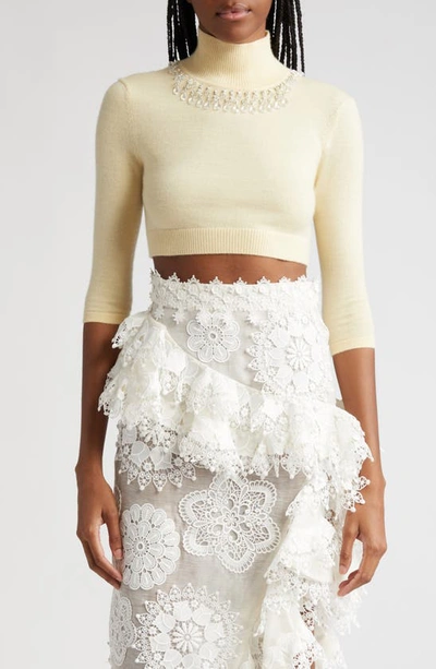 Zimmermann Matchmaker Wool Cropped Top In Off-white