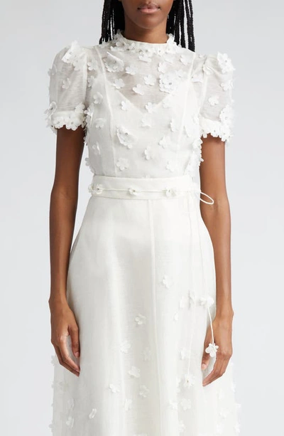 Zimmermann Matchmaker Lift Off Appliquéd Blouse In White