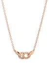 Shop Courbet Celeste Interlocking Lab Created Diamond Pendant Necklace In Rose Gold