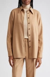 LAFAYETTE 148 DROP SHOULDER CAMEL HAIR SHIRT JACKET