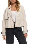 RIVER ISLAND FAUX LEATHER CROP TRENCH COAT