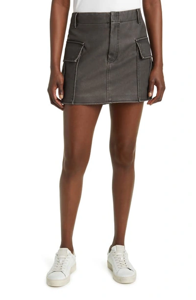 Blanknyc Cargo Faux Leather Miniskirt In Green