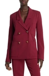 ST JOHN ST. JOHN COLLECTION DOUBLE BREASTED STRETCH CADY BLAZER
