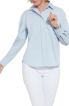 Lyssé Sofia Piped Button-up Shirt In Oxford Blue