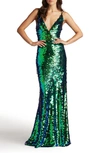 SHO BY TADASHI SHOJI SEQUIN STRAPPY MERMAID GOWN