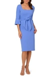Adrianna Papell Bell Sleeve Tie Front Dress In Precious Peri