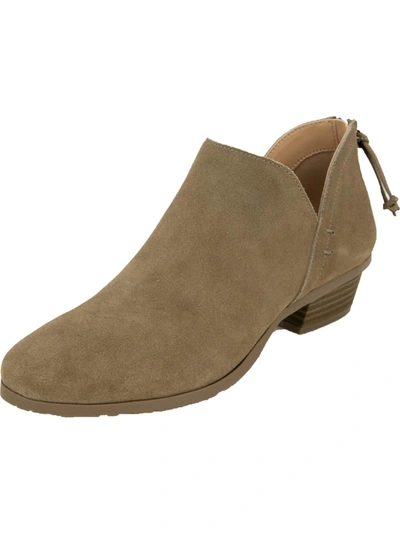Kenneth Cole Reaction Side Way Womens Block Heel Round Toe Ankle Boots In Beige