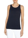 Three Dots Womens Pointelle Sleeveless Tank Top In Blue