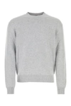 BOTTEGA VENETA BOTTEGA VENETA MAN MELANGE GREY STRETCH CASHMERE BLEND SWEATER