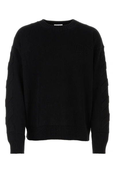 Off-white 3d Diag Ribbed-knit Jumper In Black