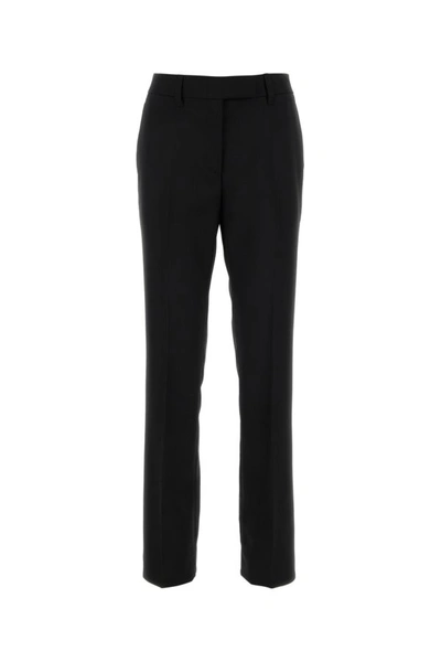 Prada Tailored Wool Straight-leg Trousers In Black