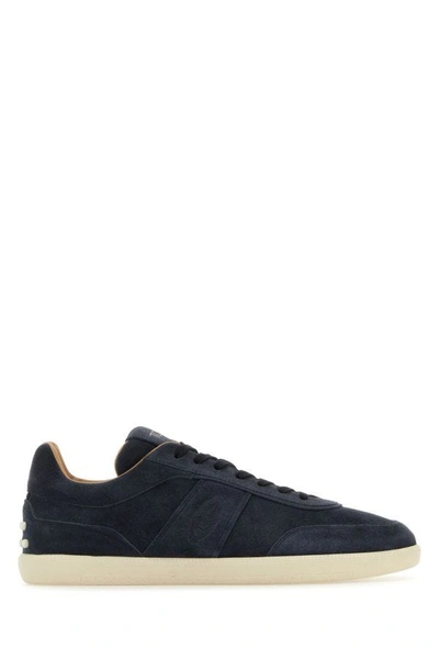 TOD'S TOD'S MAN NAVY BLUE SUEDE TABS SNEAKERS