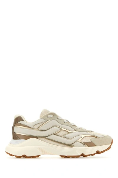 Tod's Ivory Leather And Mesh Sneakers Tods In White