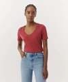 Atm Anthony Thomas Melillo Slub Jersey Classic V-neck Tee In Chimney
