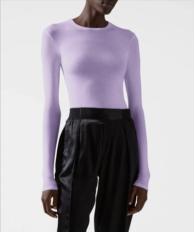 Atm Anthony Thomas Melillo Modal Rib Long Sleeve Crew In French Violet