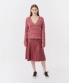 Atm Anthony Thomas Melillo Women's Flared Leather Midi-skirt In Wine