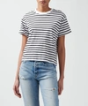 Atm Anthony Thomas Melillo Striped Crewneck Short-sleeve Jersey Boy Tee In Black/ White Stripe
