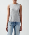 Atm Anthony Thomas Melillo Slub Jersey Sleeveless Schoolboy Tee In Heather Grey