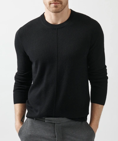 Atm Anthony Thomas Melillo Recycled Cashmere Exposed Seam Crew Neck Sweater In Black