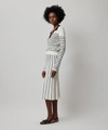 Atm Anthony Thomas Melillo Stripe Cotton Blend Skirt In Chalk-black