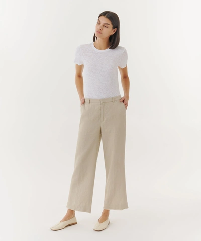 Atm Anthony Thomas Melillo Cotton Twill Wide-leg Boyfriend Trousers In Linen