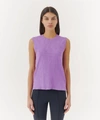 Atm Anthony Thomas Melillo Slub Jersey Sleeveless Schoolboy Tee In Bellflower