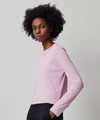 Atm Anthony Thomas Melillo Slub Jersey Long-sleeve Crop Tee In Misty-mauve