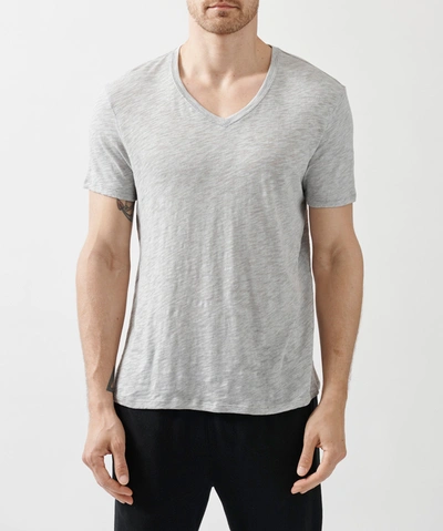 Atm Anthony Thomas Melillo Slub Jersey V-neck Tee In Heather Grey