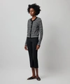 ATM ANTHONY THOMAS MELILLO WOOL CASHMERE WITH STRIPE CROPPED CARDIGAN