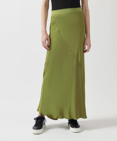 Atm Anthony Thomas Melillo Silk-charmeuse Maxi Skirt In Artichoke