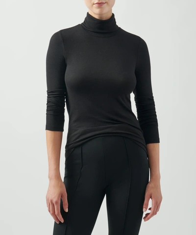 Atm Anthony Thomas Melillo Modal Rib Turtleneck In Black