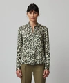 ATM ANTHONY THOMAS MELILLO SILK CHARMEUSE WITH LEOPARD PRINT SLIM FIT SHIRT