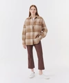 Atm Anthony Thomas Melillo Plaid Flannel Tomboy Shirt Jacket In Natural Beige Multi