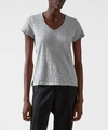 Atm Anthony Thomas Melillo Womans Slub Jersey School Boy V Neck Tee In Heather Grey In Heather Grey