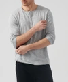 Atm Anthony Thomas Melillo Destroyed Slubbed Henley Shirt In Heather Grey