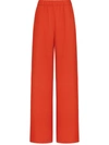 Valentino Elastic Waist Wide-leg Pants In Orange