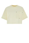 Bottega Veneta Jersey Cropped T-shirt With V Pocket In White