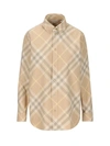 Burberry Button-down Checked Shirt In Flax Ip Check