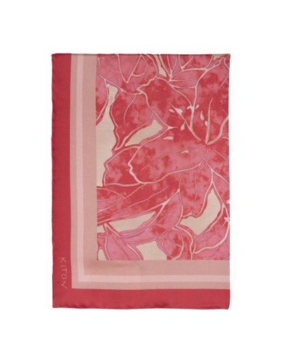 Kiton Pink Printed Silk Scarf
