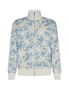 Palm Angels Blue & Off-white Palms Allover Track Jacket In Light Blue Off White