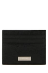 Ferragamo Salvatore  Black Leather Card Holder In Black Black