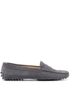 Tod's Gommino Penny Bar Driving Shoes In Grey