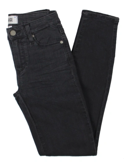 Paige Verdugo Womens Mid-rise Skinny Ankle Jeans In Black