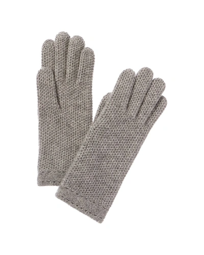 Phenix Honeycomb Knit Cashmere Gloves In Grey